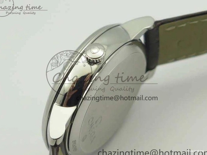 0310 FashionForward De Ville Prestige Real Power Reserve SS TW 1:1 Best Edition White Dial SS Markers On Leather Strap A 8095